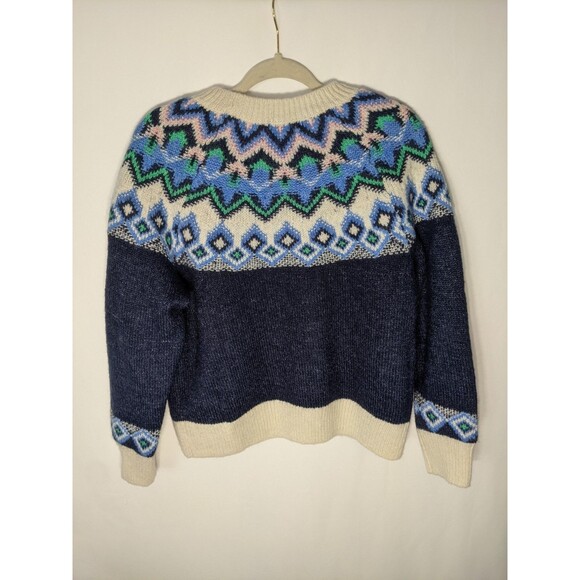 Nordic Fair Isle Sweater Sz M Festive Thick Cozy Ski Winter Chunky Cottagecore - Picture 8 of 11